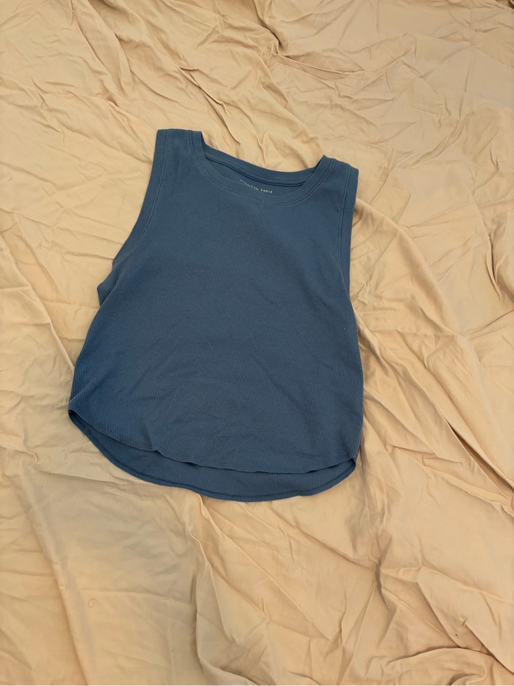 American Eagle cropped blue tank
